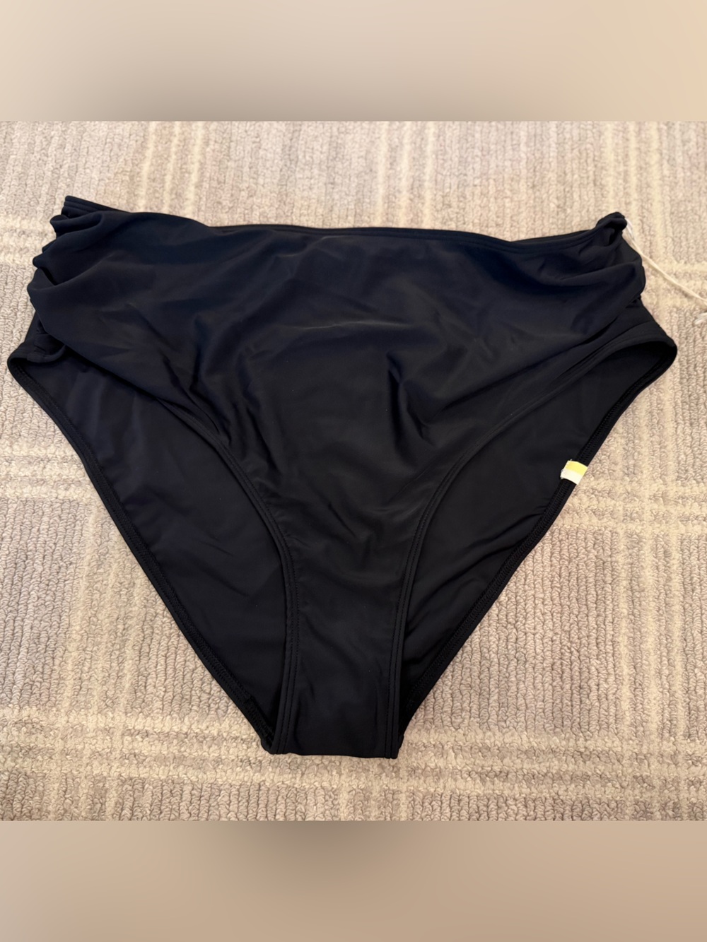 Summersalt The Ruched High Leg High Rise Bottom-Black
